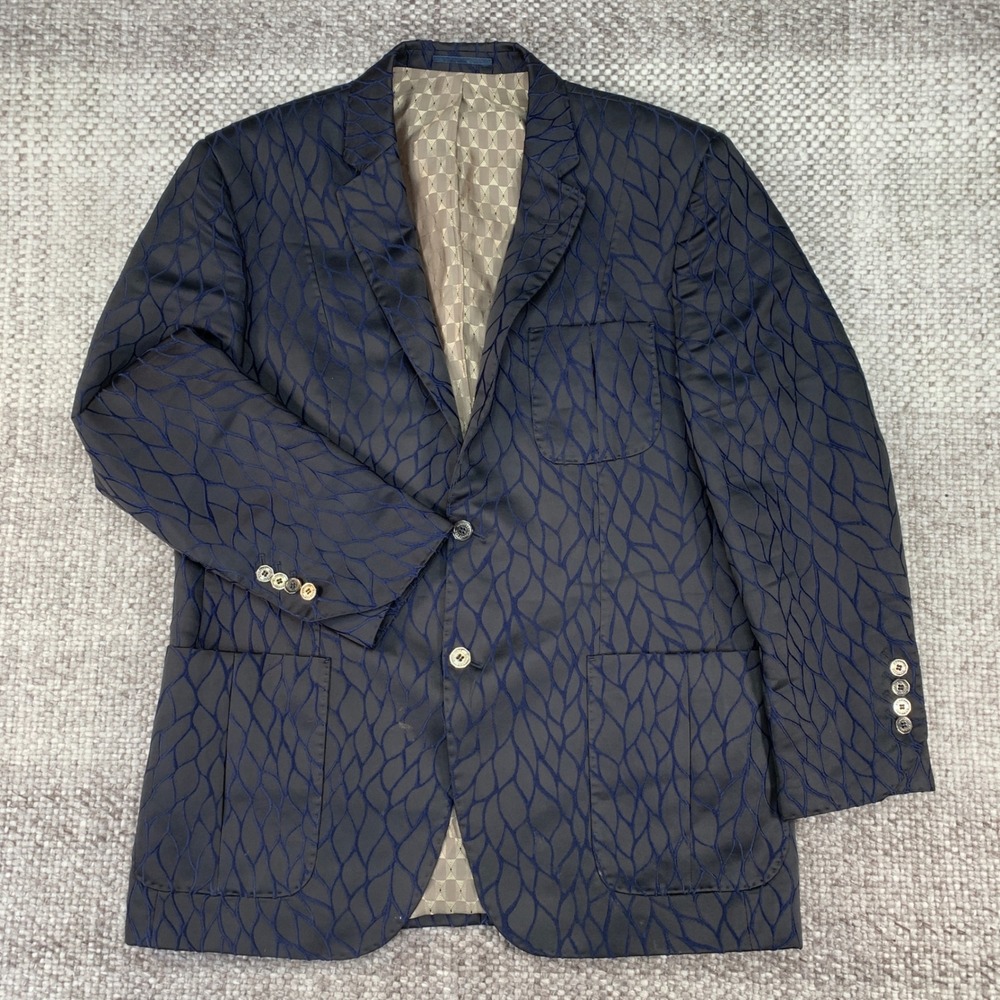 Bogosse Polina Blazer 832 Mens US 42 Navy Blue Jacquard Limited Edition 82/135